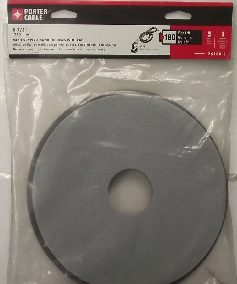PORTER-CABLE 76180-5 9-Inch 180G Drywall Pad With 5 Mesh Discs USA