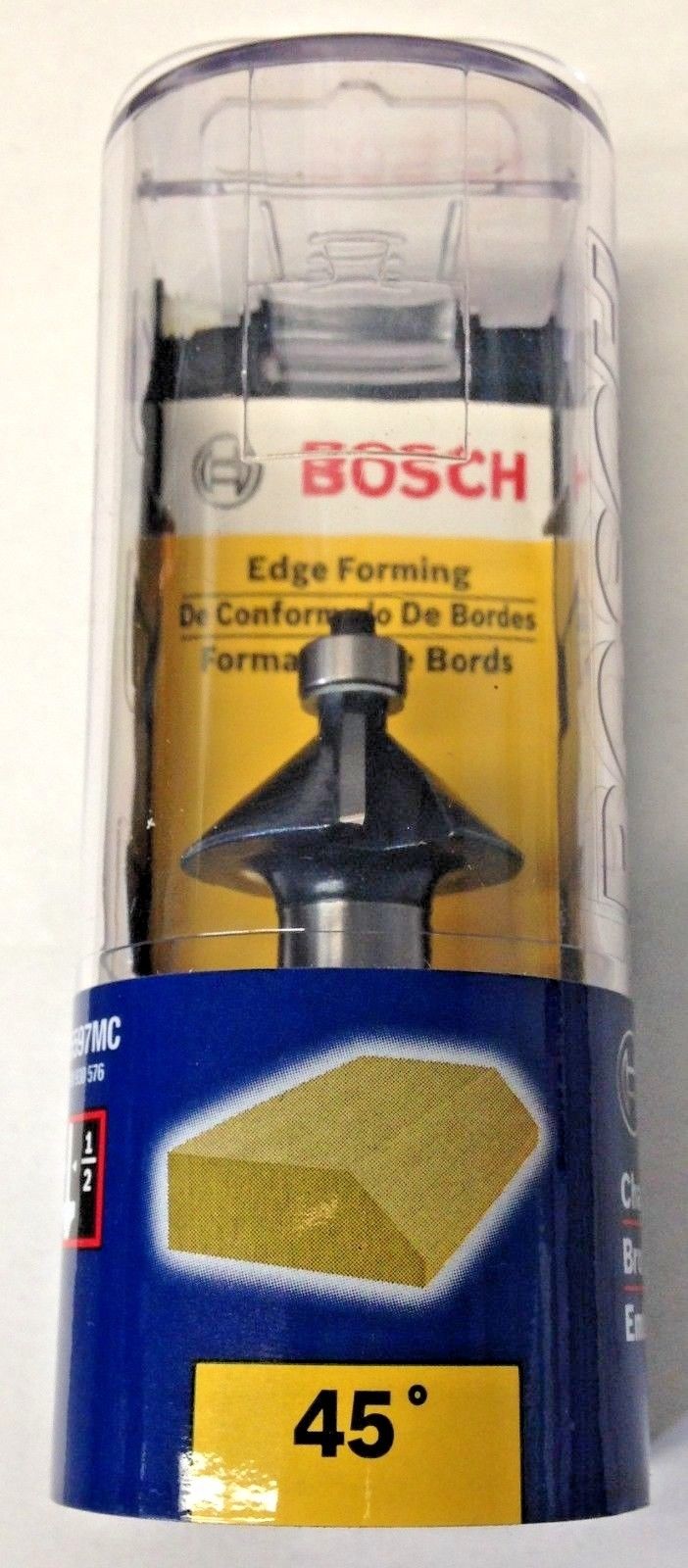 Bosch 85597MC 1-1/4" Carbide Tipped 45° Chamfer Router Bit With 1/2" Shank