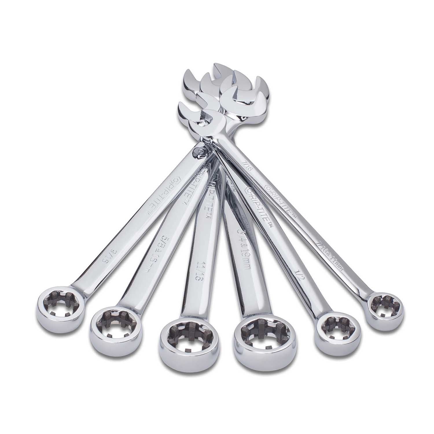 Grip-Tite 00515 6 Piece GT-Pro SAE Wrench Set Tool Open End Chrome Vanadium