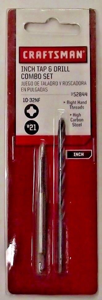 Craftsman 52844  #21 Inch Tap & Drill Combo Set 10-32NF