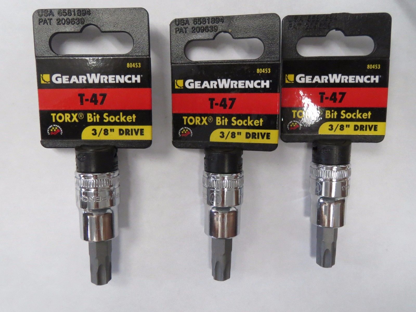 GearWrench 80453 3/8" Drive T47 Torx Bit 3PCS