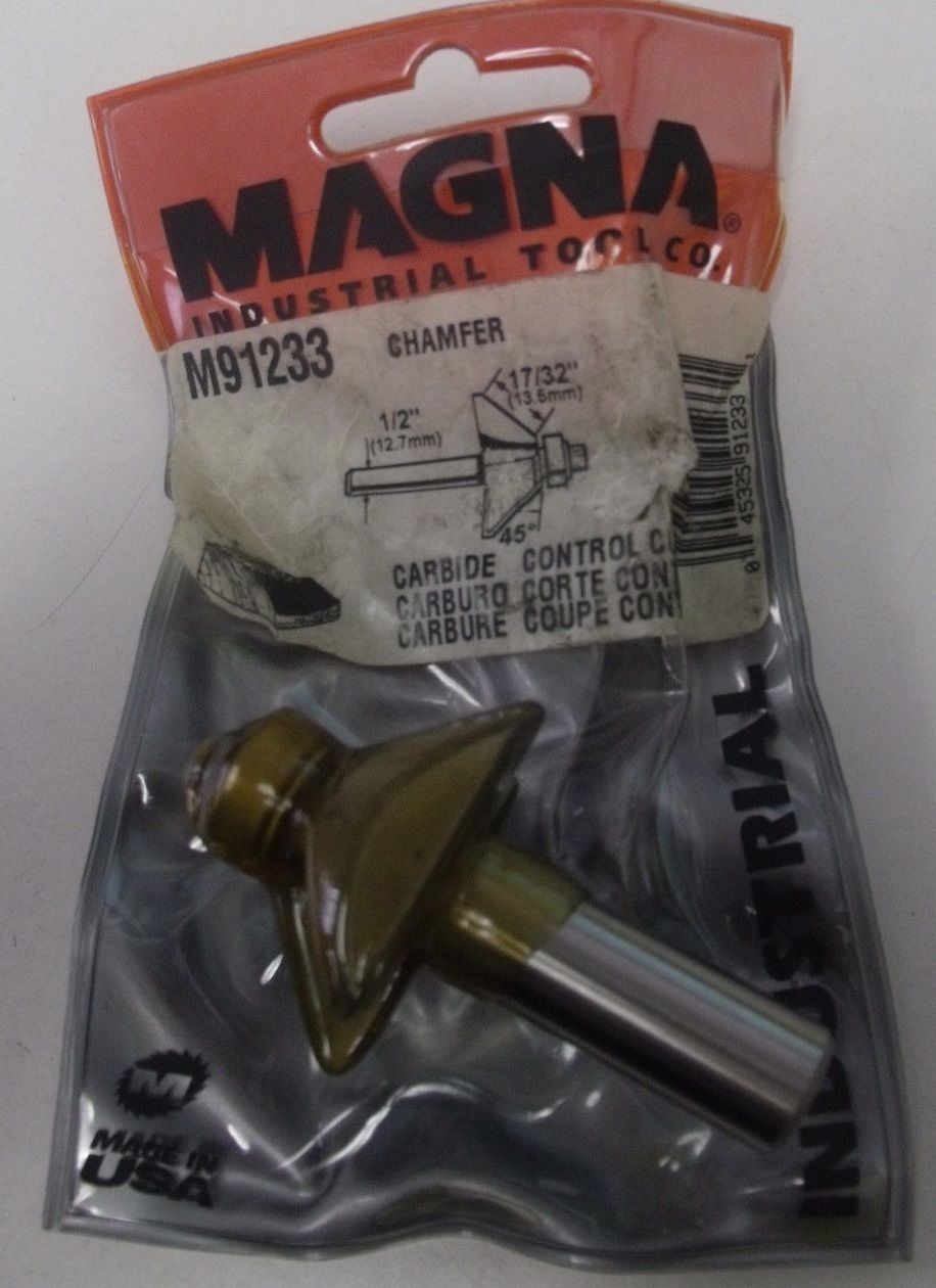 Magna 91233 45° x 17/32" Chamfer Router Bit 1/2" Shank USA