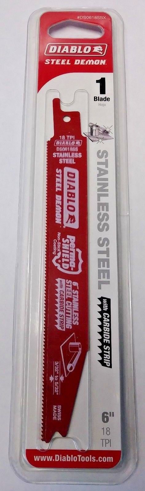 Diablo DS0618SSX 6" x 18 TPI Stainless Steel Cutting Reciprocating Saw Blade