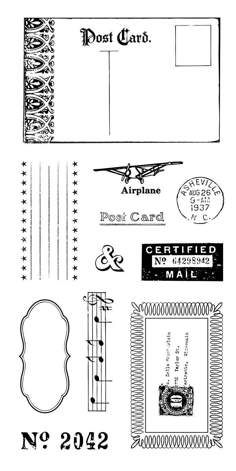 FISKARS 103810-1001 Clear Stamps 4" x 8" Sheet - CERTIFIED MAIL