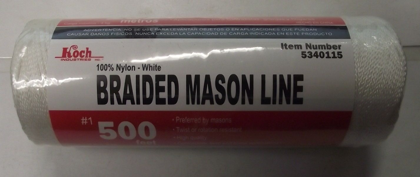 Koch Industries 5340115 Nylon Braided White Mason Line #1 By 500 Feet