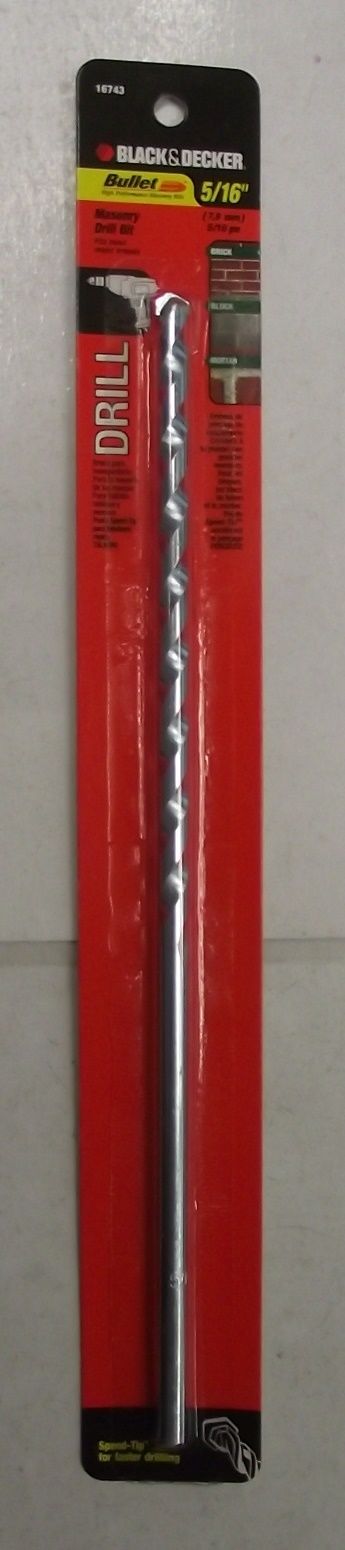 Black & Decker Bullet 16743 5/16" By 12" Masonry Drill Bit