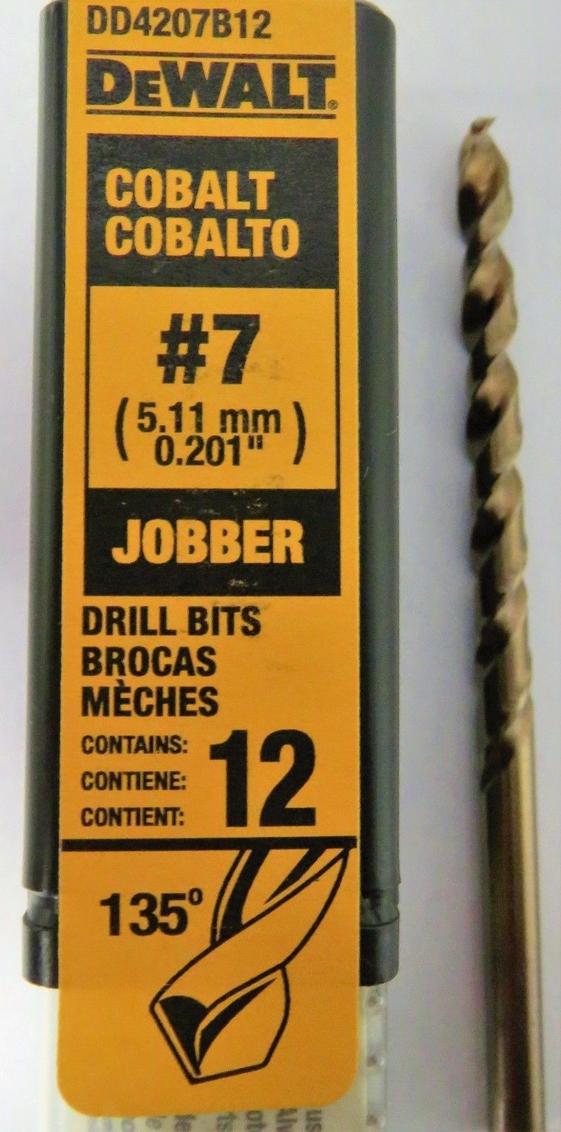 DeWalt DD4207B12 #7 Cobalt Jobber Drill Bits 12pcs