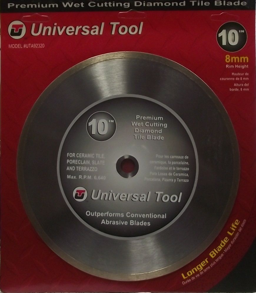 Universal Tool 92320 10" Premium Continuous Diamond Tile Saw Blade