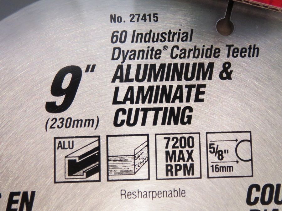 Vermont American 27415 9" x 60Tooth Laminate & Aluminum Saw Blade USA