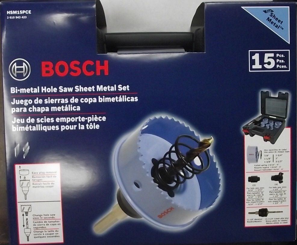 Bosch HSM15PCE 15pc Bi-Metal Hole Saw Sheet Metal Set
