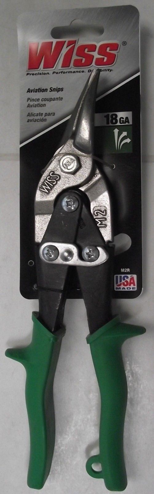 Wiss M2R 9-3/4" Snips Cuts Straight To Right USA
