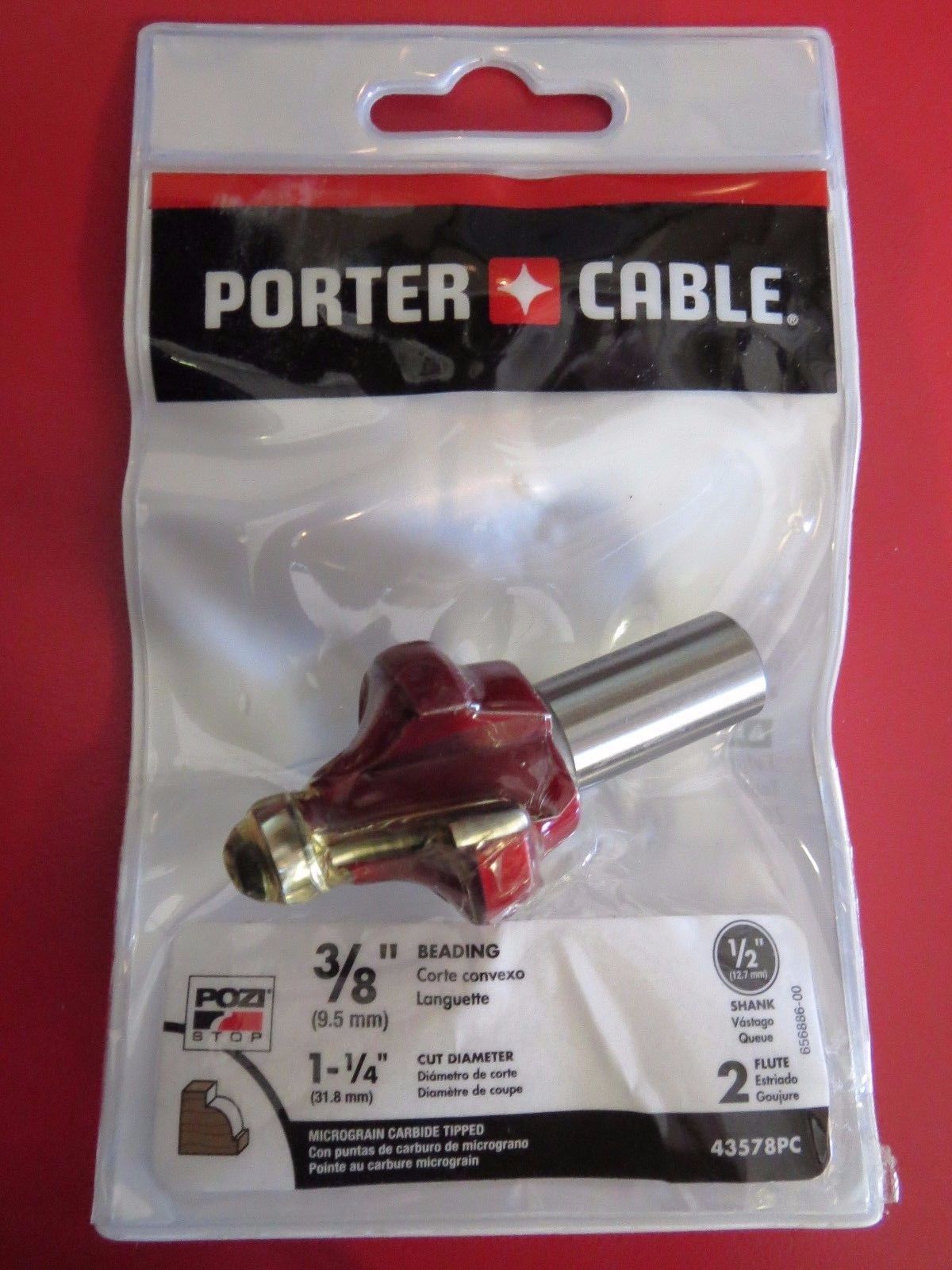 Porter Cable 43578PC 3/8" Carbide Beading Router Bit 1/2" Shank