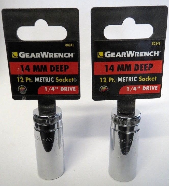 GearWrench 80241 14mm 12 Point 1/4" Drive Socket 2 PKS