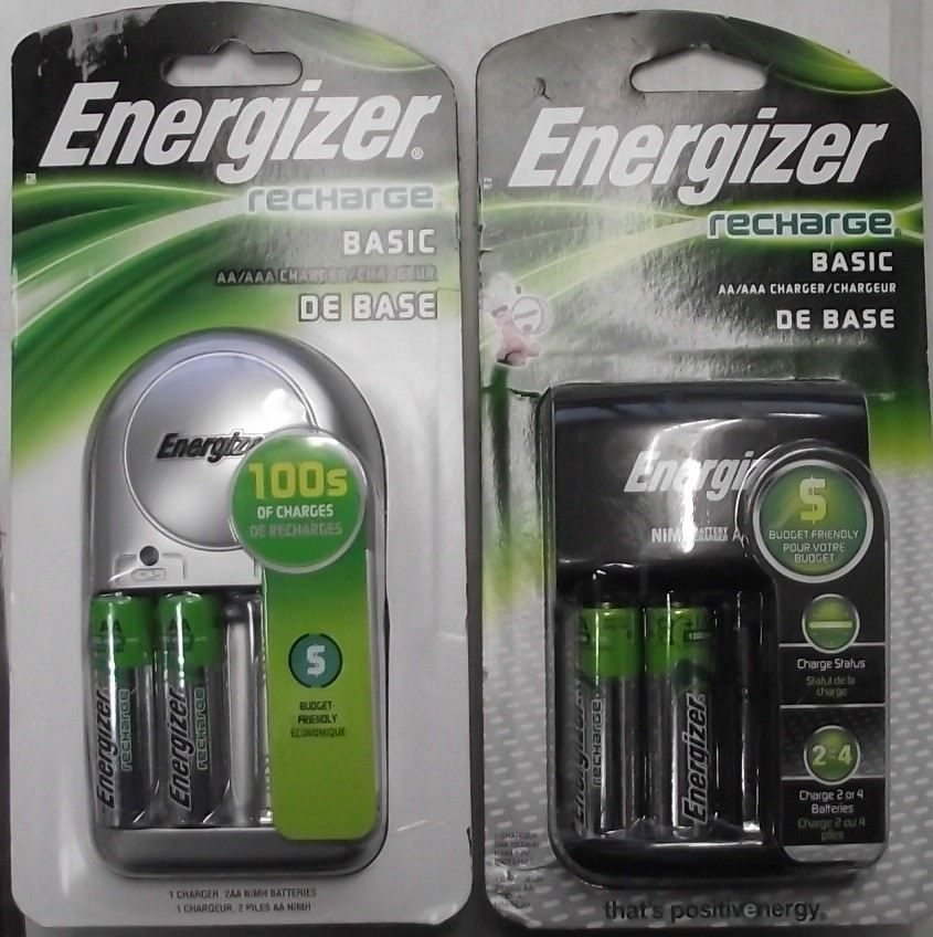 Energizer CHVCWB2 Recharge Basic Charger with 2 AA NiMH Rechargeable Batteries