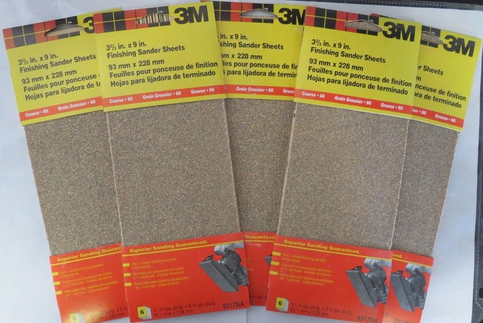 3M 3-2/3" x 9" Finishing Sander Sheets 9217NA 5 Packs