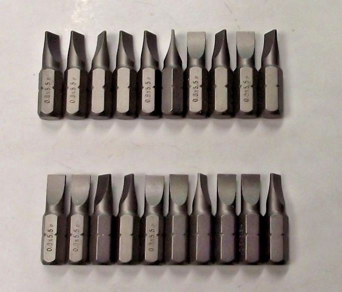 Bosch 2608521B69 0.8 x 5.5 Extra Hard Slotted x 1" Screw Bit Tips 20pcs.