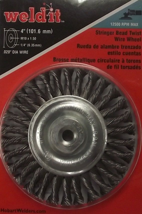 Hobart 770373 4" Stringer Bead Twist Wire Wheel M10 x 1.50