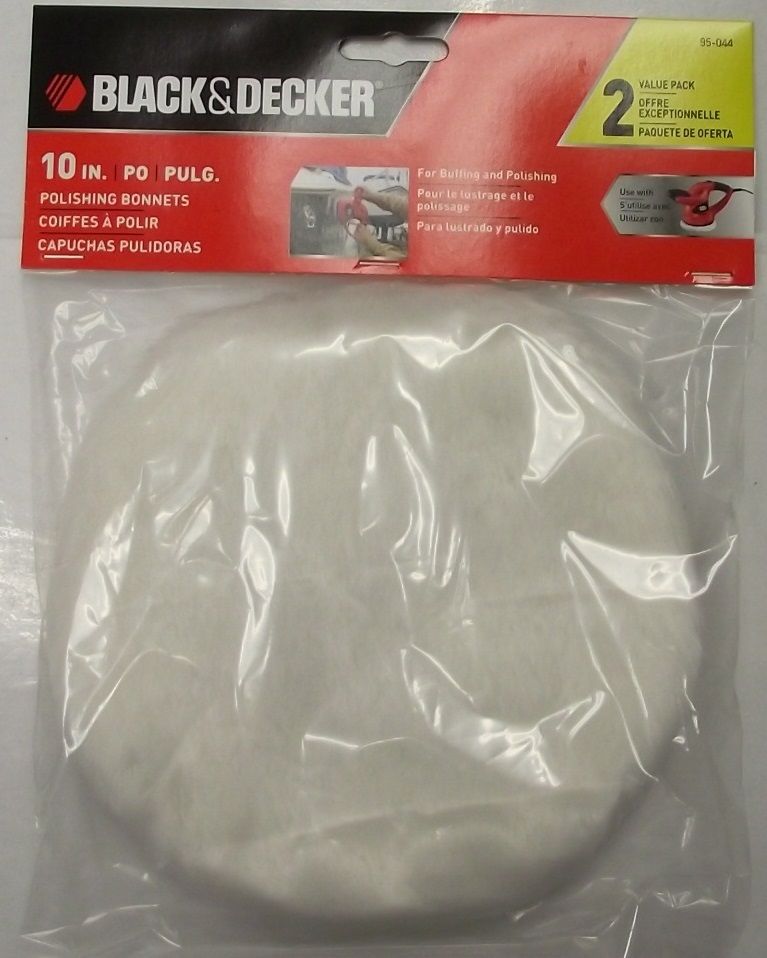 Black & Decker 95-044 10" Polishing and Buffing Bonnets 2 Value Pack