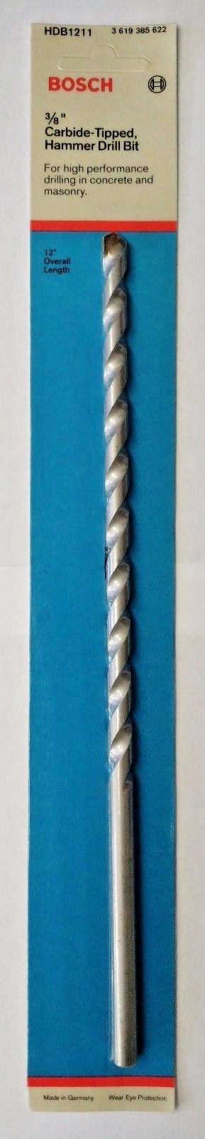 BOSCH HDB1211 3/8" x 8" x 12" Carbide Hammer Drill Bit Germany
