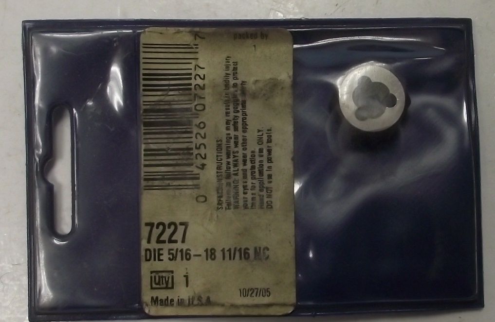 Lawson 7227 5/16-18 11/16 NC Die USA