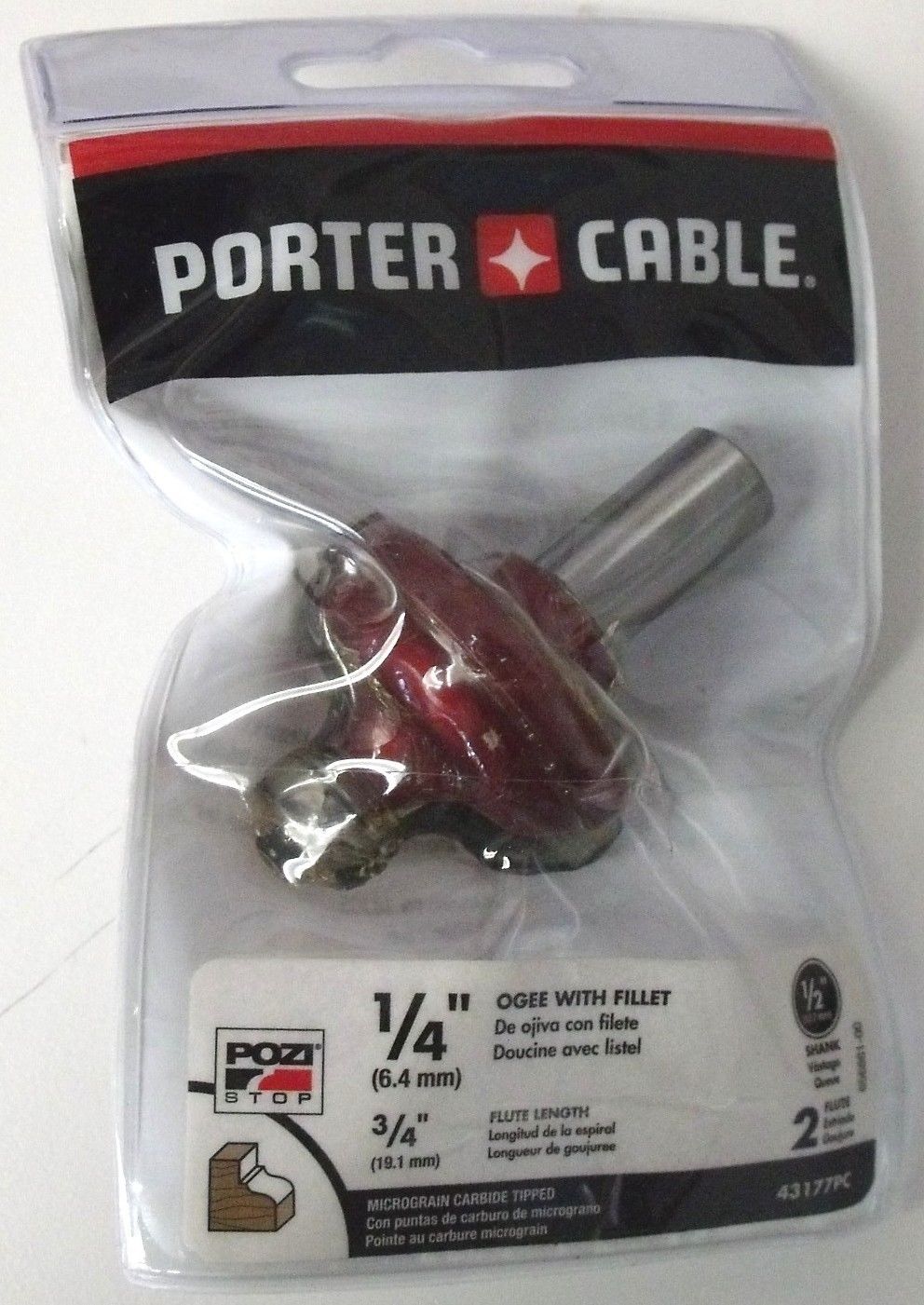 Porter Cable 43177PC 1/4" Ogee Router Bit with Fillet