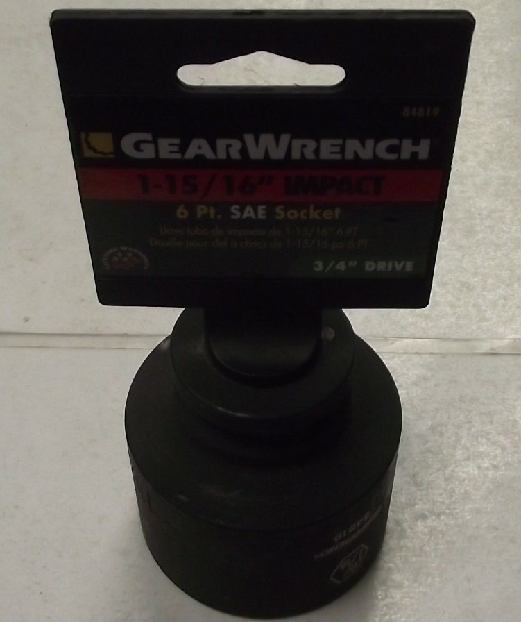 GearWrench 84819 1-15/16 - 3/4-Inch Drive 6 Point Standard Impact Socket