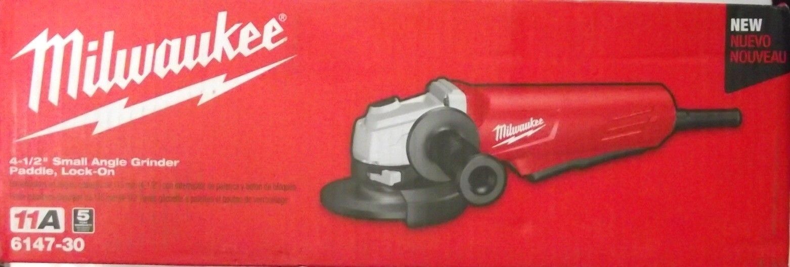 Milwaukee 6147-30 11 Amp 4-1/2" Angle Grinder Paddle LockOn