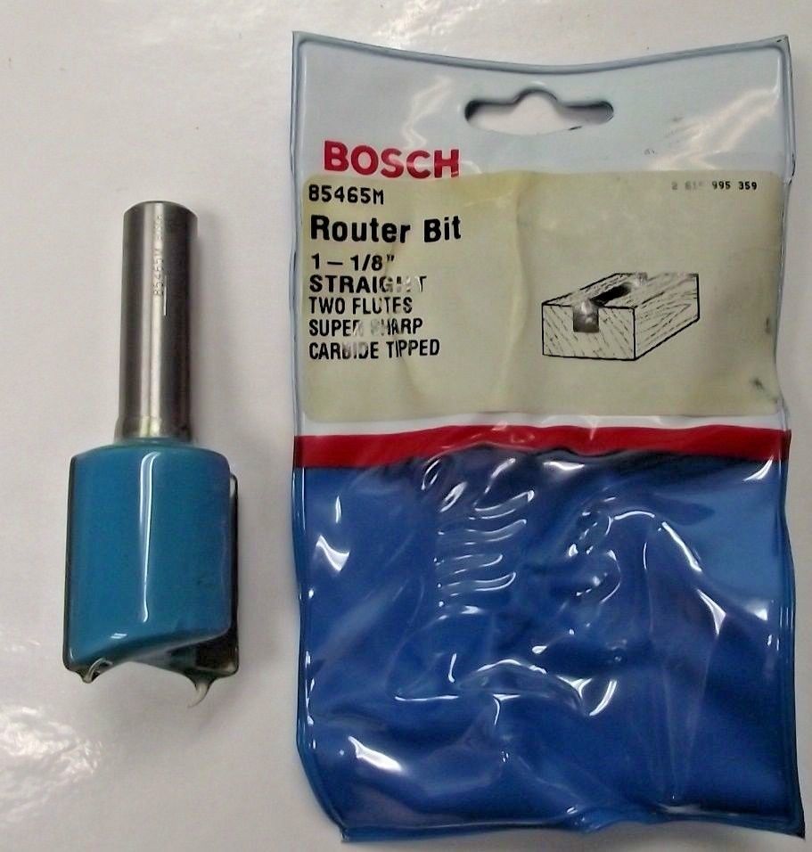 Bosch 85465M 1-1/8" x Straight Router Bit "1/2" Shank 2 Flute Carbide USA