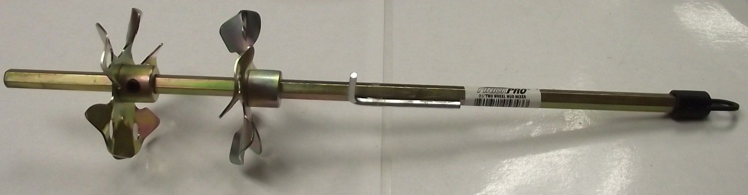 Goldblatt Finishpro Two Wheel Mud Mixer 3-1/2" x 3/8" x 16" Shaft 5-343