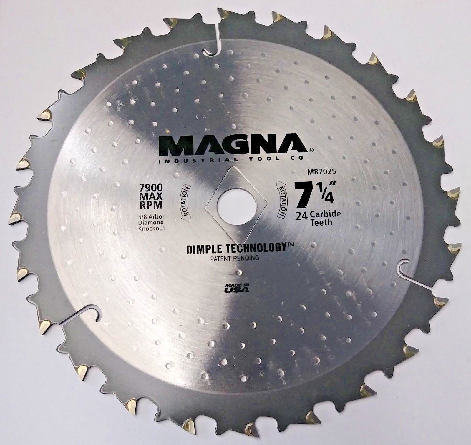 Magna M87025 7-1/4" x 24 Carbide Teeth With 5/8" Arbor Diamond Knockout USA