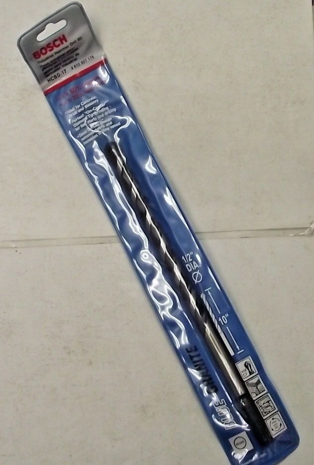 Bosch HCBG17 1/2" x 10" Carbide Tipped Masonry Drill Bit 3/8 Shank Germany