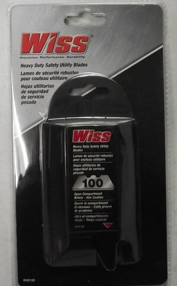 Wiss RWK18D Heavy Duty Safety Utility Knife Blades 100-Blades