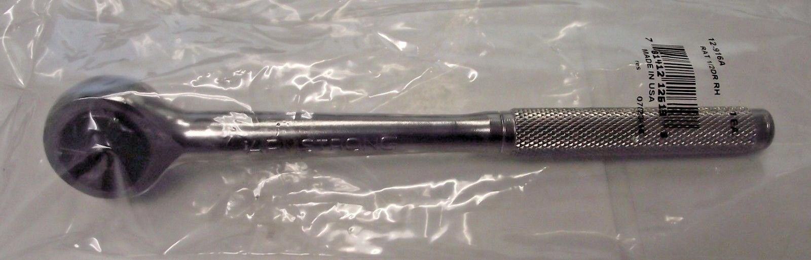 Armstrong 12-916A 1/2" Drive Roundhead Ratchet 7-1/2" Knurled Handle USA