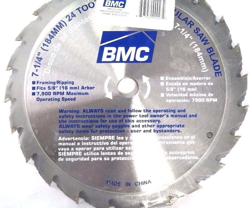 BMC SI2183225 7-1/4" x 24 Tooth Carbide Circular Saw Blade 5 Pack