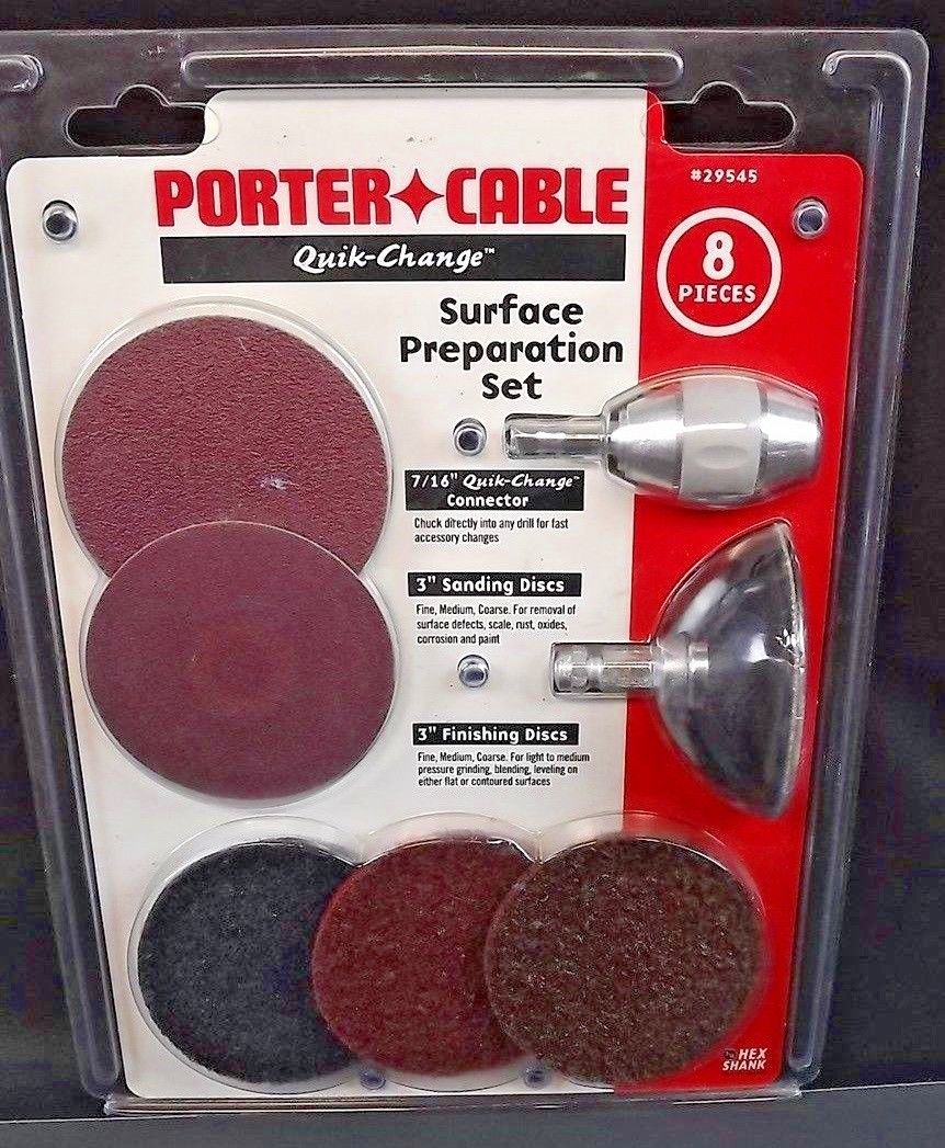 Porter Cable 29545 8 Piece Quik-Change Sanding / Finishing Surface Prep Set