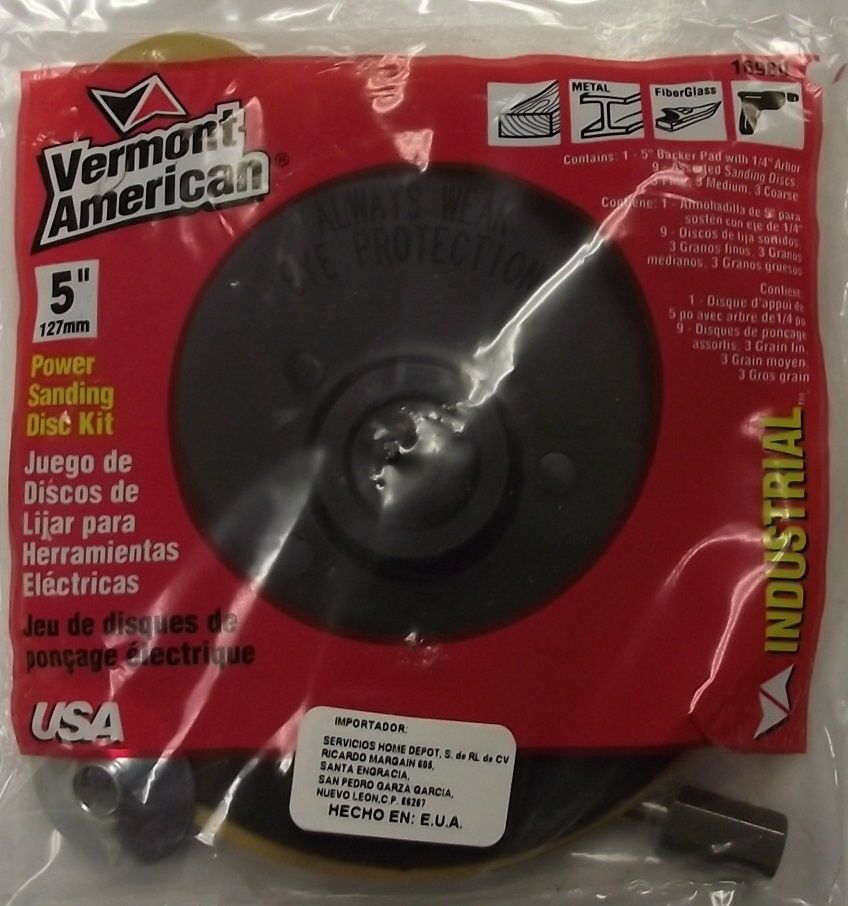 Vermont American 16980 5" Industrial Sanding Kit KS-50 9 Discs USA
