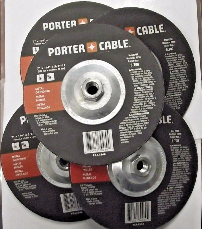 Porter Cable PCA4548 7" x 1/4" x 5/8-11 Metal Grinding Wheels 5 Discs