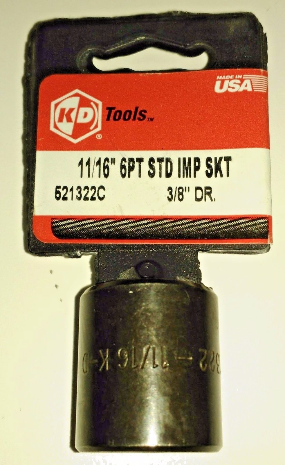 KD Tools 521322 11/16" Impact Socket 3/8" Drive USA