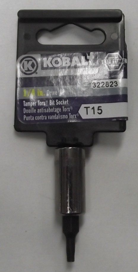 Kobalt 23764 1/4" Drive T-15 Torx Bit Socket 1/4" Drive USA