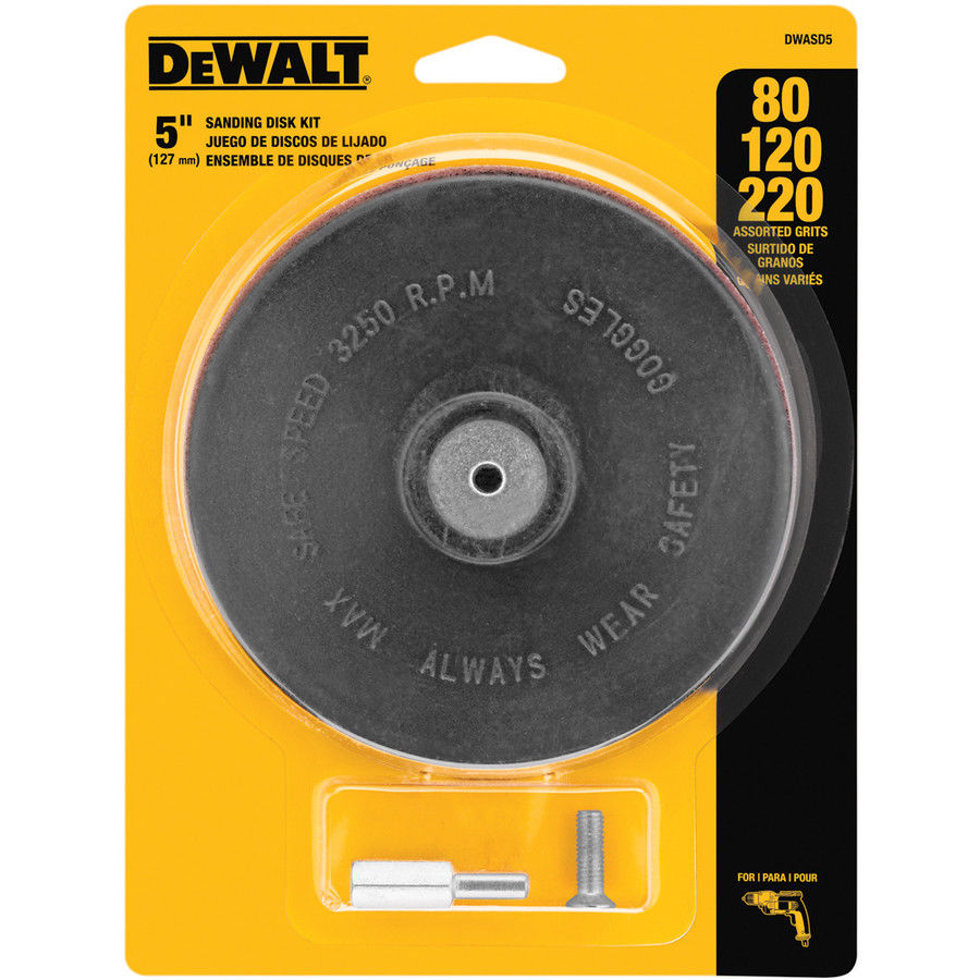 Dewalt DWASD5 3-Pack Multi Grade 5-in W x 5-in L PSA Sanding Disc Kit