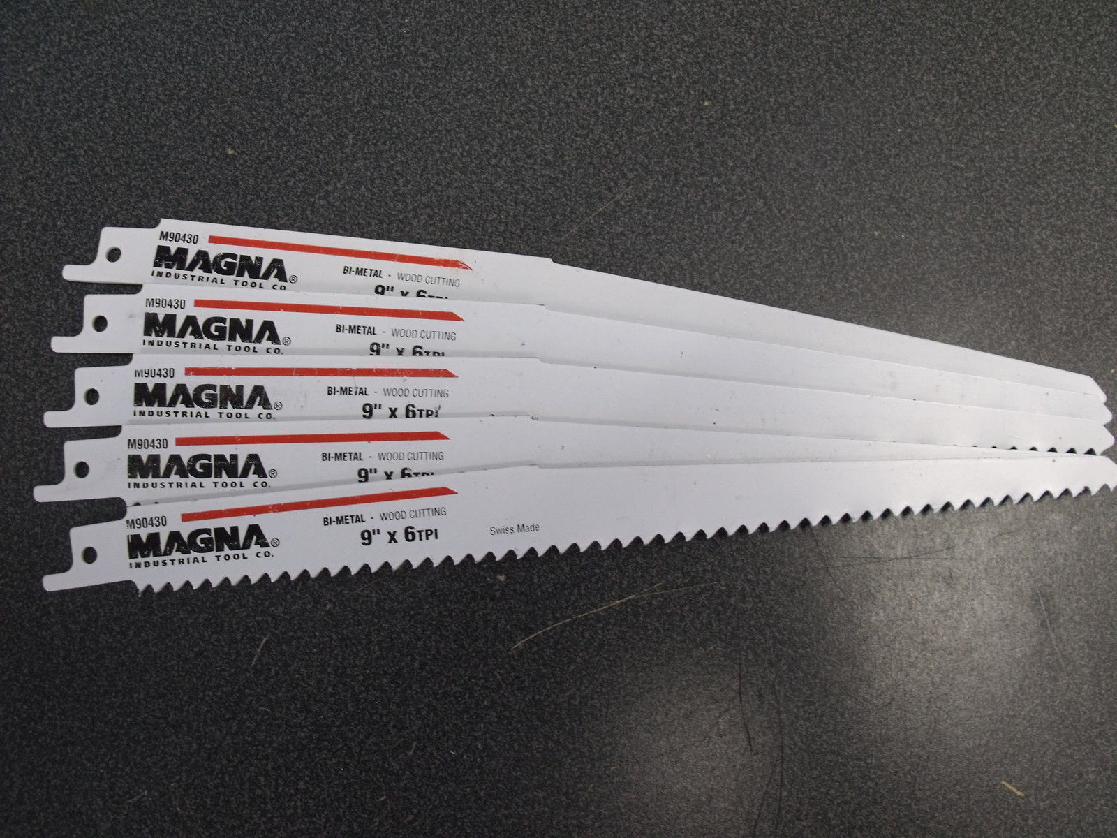 Magna M90430 9" 6TPI Bi-Metal Recip Saw Blades 5PCS. Swiss