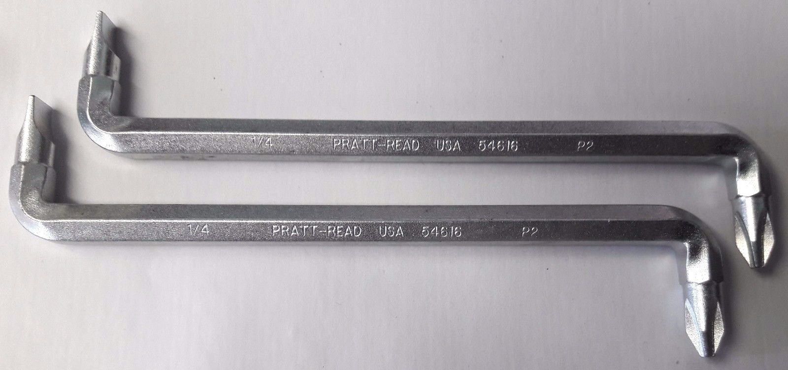 Pratt-Read 54616 Offset Phillips & Straight Bit P2 & 1/4 USA 2PCS