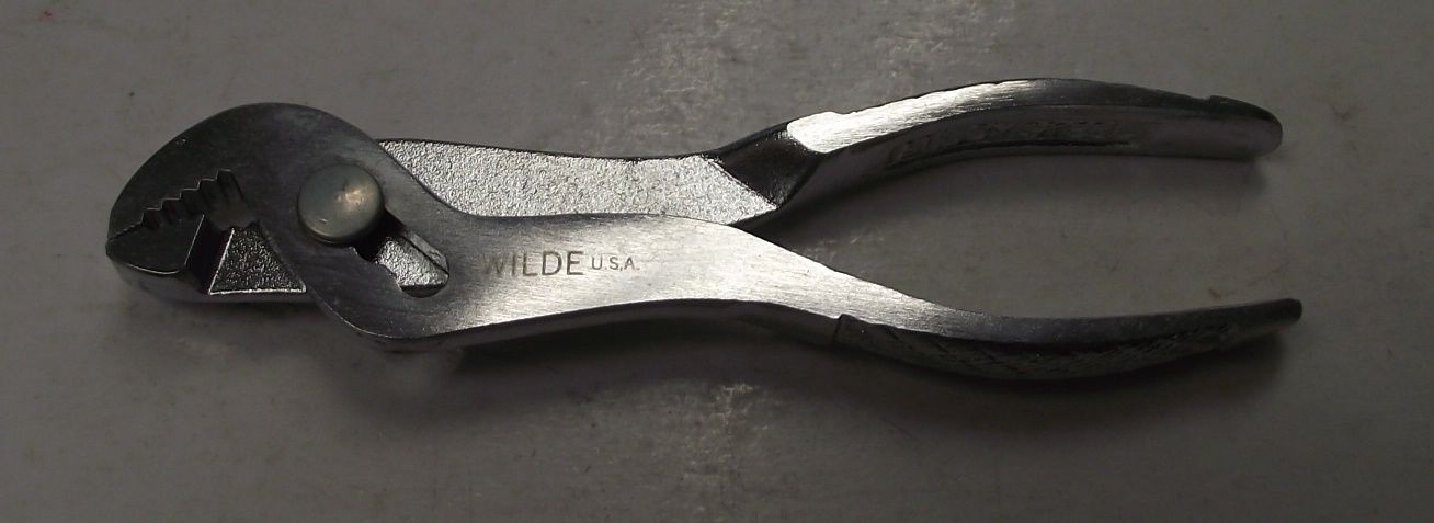 Wilde Tool 6N Knurled Polished Angle Nose Slip Joint Pliers 6" USA