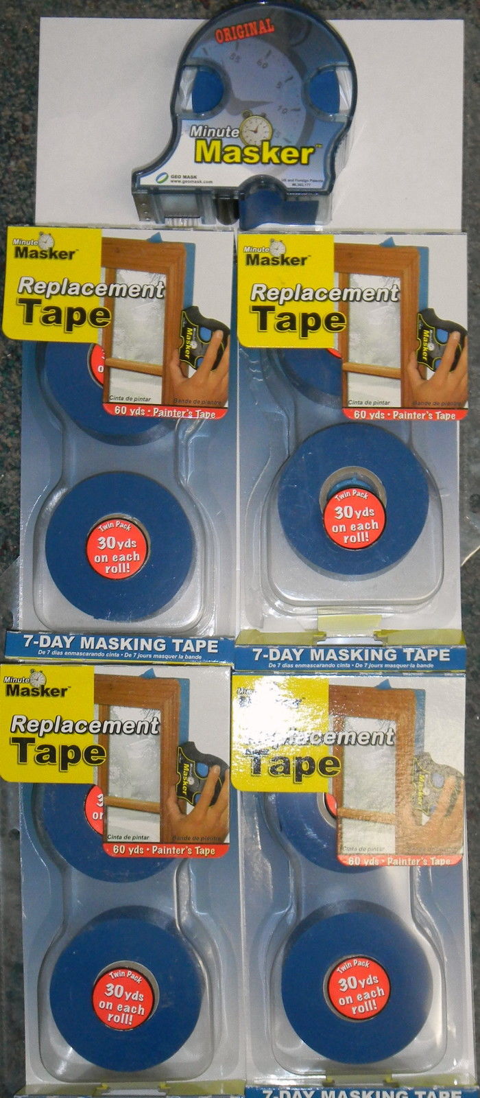 Blue Painters Tape 1 1/2" x 30yds. w/ dispenser + 8 Rls