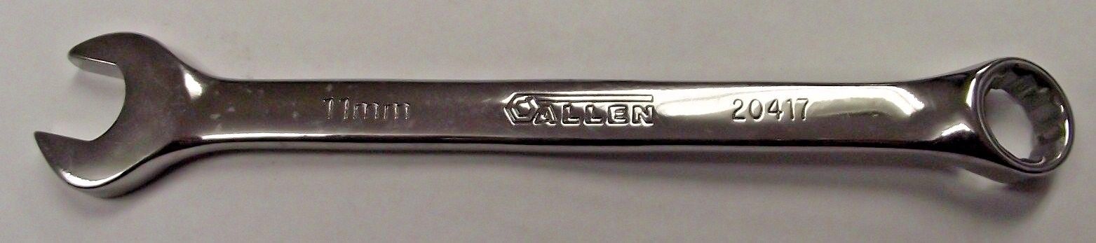 Allen 20417 11mm Metric Full Polish Combination Wrench USA 12 Point