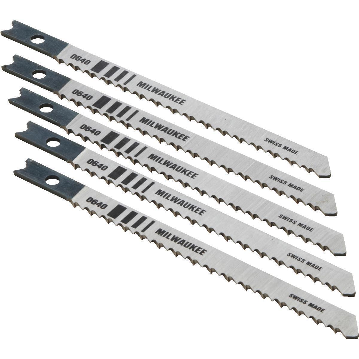 Milwaukee 48-42-0640 4" x 10 TPI U-Shank Wood Cutting HCS Jigsaw Blades 5 Pack