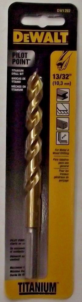 Dewalt DW1392 13/32" Pilot Point Titanium Drill Bit