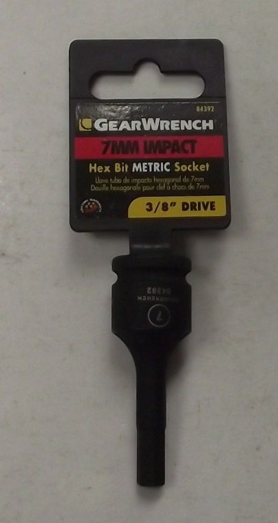 Gearwrench 84392 3/8" Drive 7mm Impact Hex Socket