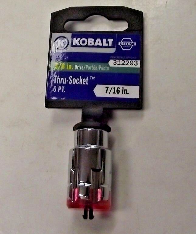 Kobalt 22102 7/16" Thru-Socket 3/8" Drive SAE 6 Point Socket