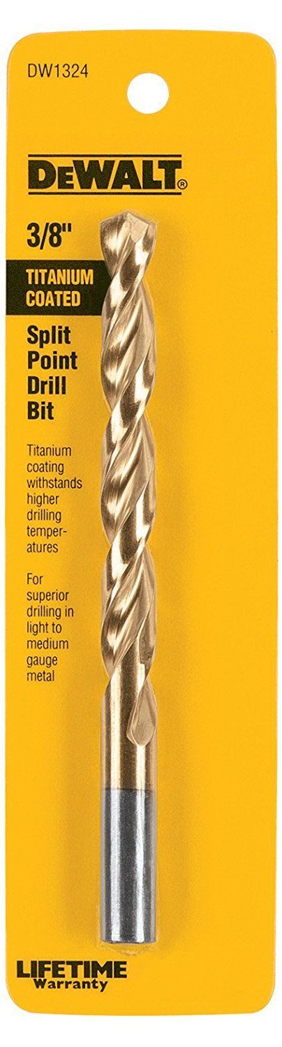 Dewalt DW1324 3/8" Titanium Coated  Split Point Drill Bit